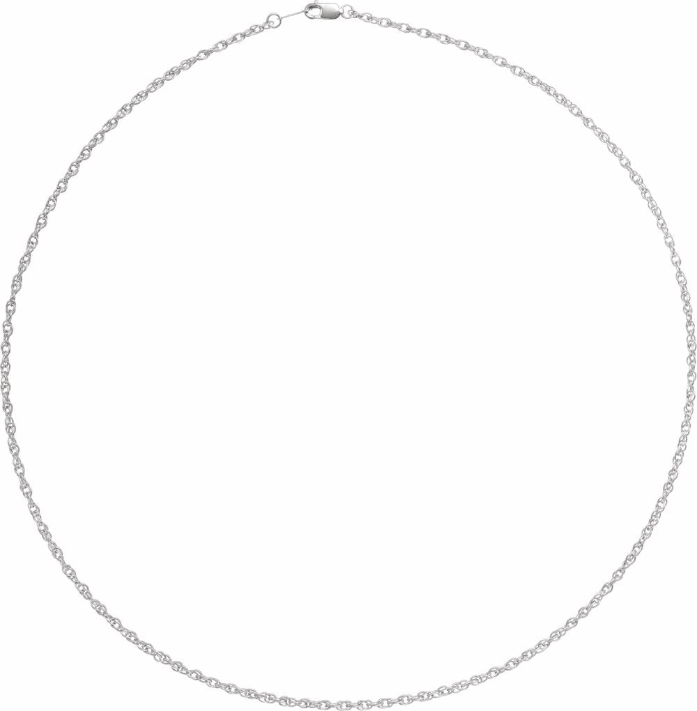 10K White Gold 2 mm Rope 20" Chain