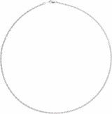 10K White Gold 2 mm Rope 20" Chain