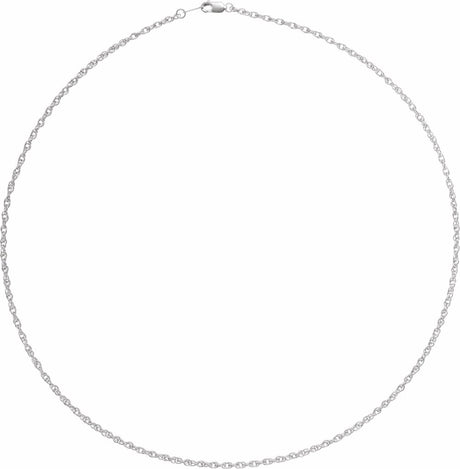 10K White Gold 2 mm Rope 20" Chain