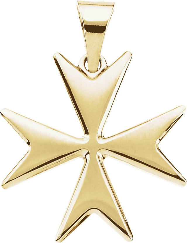 14K Yellow Maltese Cross Pendant