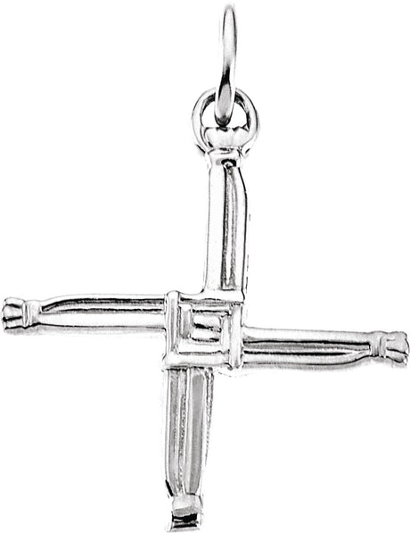 14K White St. Bridgets Cross Pendant