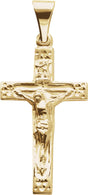 14K Yellow 23.5x14 mm Crucifix Pendant