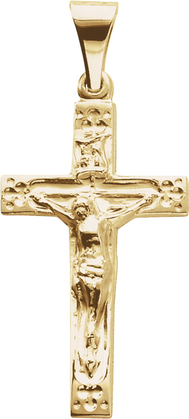 14K Yellow 23.5x14 mm Crucifix Pendant