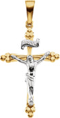 14K Yellow/White 24.2x16.2 mm Crucifix Pendant