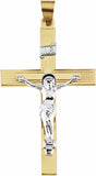 14K Yellow & White 39x26 mm Crucifix Pendant