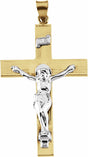 14K Yellow & White 45x29 mm Crucifix Pendant