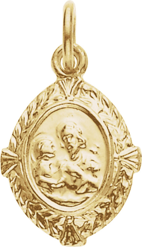 14K Yellow 12x9 mm St. Joseph Medal