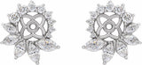 14K White 7/8 CTW Natural Diamond Earring Jackets with 6 mm ID