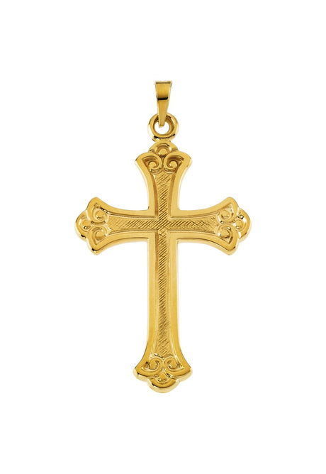 14K Yellow Cross Pendant