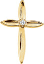 14K Yellow .02 CTW Natural Diamond Cross Lapel Pin