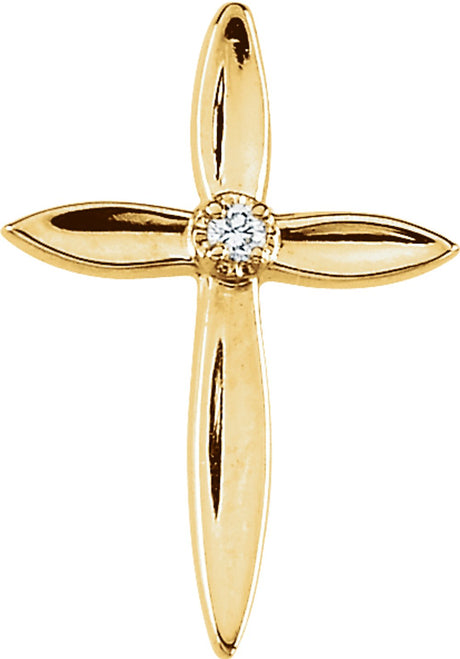14K Yellow Gold .02 CTW Natural Diamond Cross Lapel Pin
