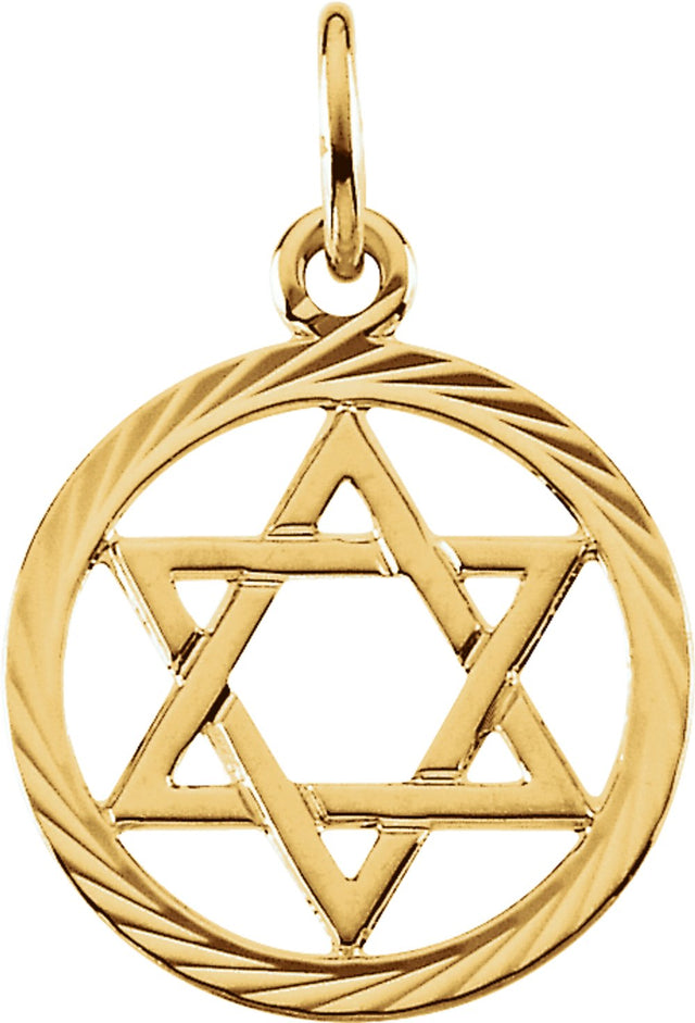 14K Yellow 12 mm Star of David Pendant 