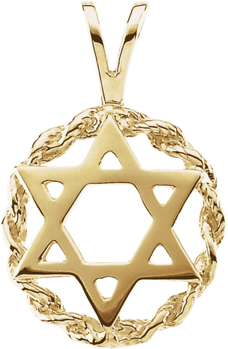 14K Yellow Star Of David Pendant