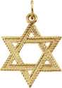 14K Yellow 23x18 mm Star of David Pendant