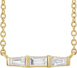 14K Yellow Gold 1/8 CTW Natural Diamond Bar 18" Necklace