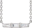 14K White Gold 1/8 CTW Natural Diamond Bar 18" Necklace