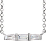 14K White Gold 1/8 CTW Natural Diamond Bar 18" Necklace