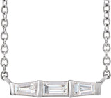 14K White Gold 1/8 CTW Natural Diamond Bar 18" Necklace