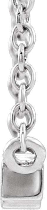 14K White Gold 1/8 CTW Natural Diamond Bar 18" Necklace