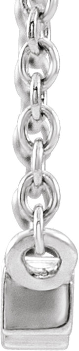14K White Gold 1/8 CTW Natural Diamond Bar 18" Necklace