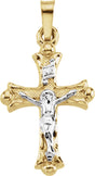 14K Yellow & White 20x14 mm Hollow Crucifix Pendant