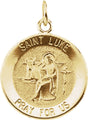 14K Yellow 15 mm Round St. Luke Medal