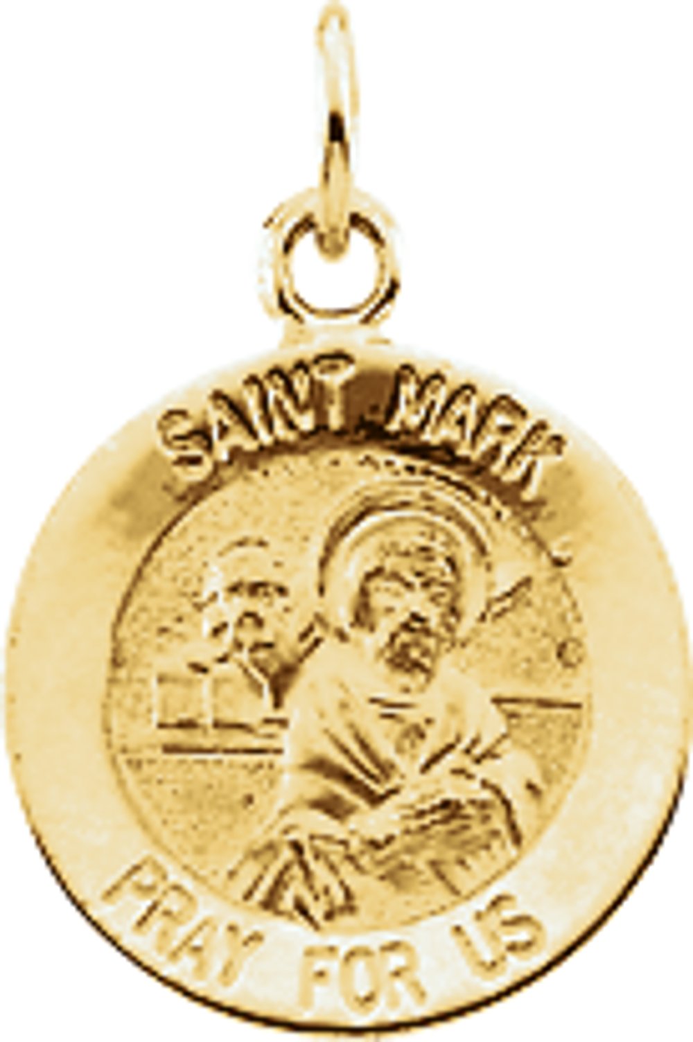 14K Yellow 22 mm Round St. Mark Medal