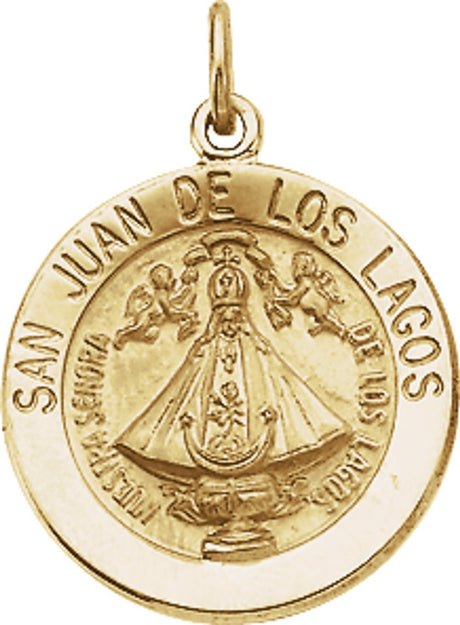 14K Yellow 15 mm Round San Juan de Los Lagos Medal