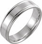 Sterling Silver 6 mm Grooved Comfort-Fit Flat Band Size 9.5