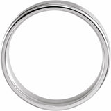 14K White 6 mm Grooved Comfort-Fit Flat Band