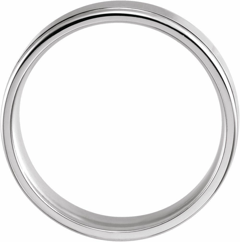 Sterling Silver 6 mm Grooved Comfort-Fit Flat Band Size 9.5
