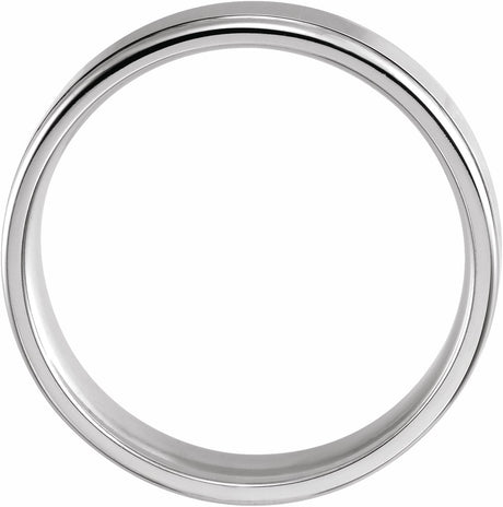 Platinum 6 mm Grooved Comfort-Fit Flat Band Size 6.5