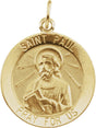 14K Yellow 18 mm Round St. Paul the Apostle Medal