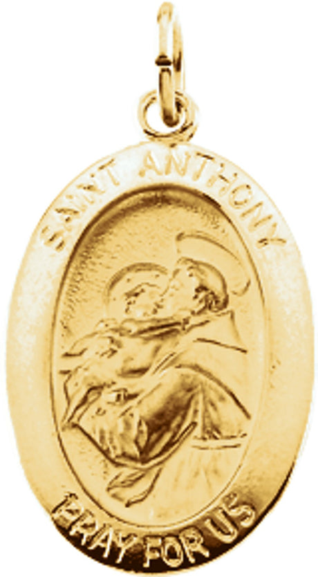 14K Yellow 19x13.5 mm St. Anthony of Padua Medal