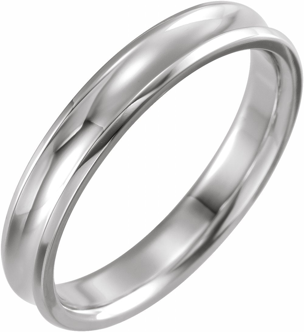 Sterling Silver 4 mm Beveled-Edge Concave Band Size 6.5