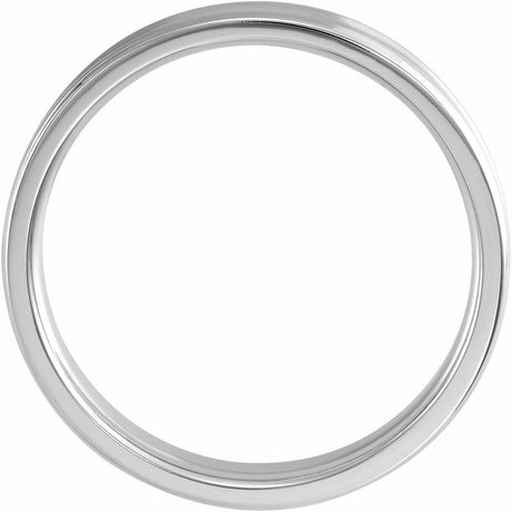 Sterling Silver 4 mm Beveled-Edge Concave Band Size 6.5