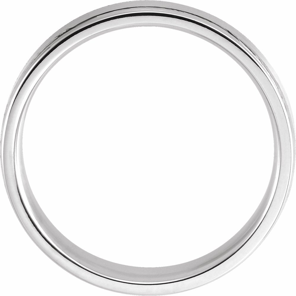 14K White 5 mm Grooved Comfort-Fit Flat Band Size 10.5