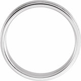 14K White 5 mm Grooved Comfort-Fit Flat Band Size 10.5