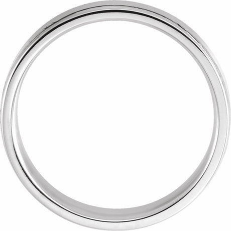 14K White 5 mm Grooved Comfort-Fit Flat Band Size 10.5