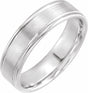 Sterling Silver 6 mm Grooved Comfort-Fit Flat Band Size 6