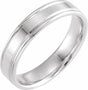 Platinum 5 mm Grooved Comfort-Fit Flat Band Size 10.5