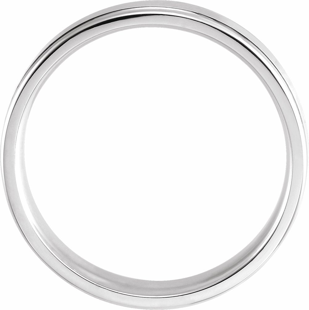 Platinum 5 mm Grooved Comfort-Fit Flat Band Size 10.5