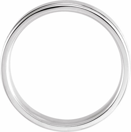 Platinum 5 mm Grooved Comfort-Fit Flat Band Size 10.5