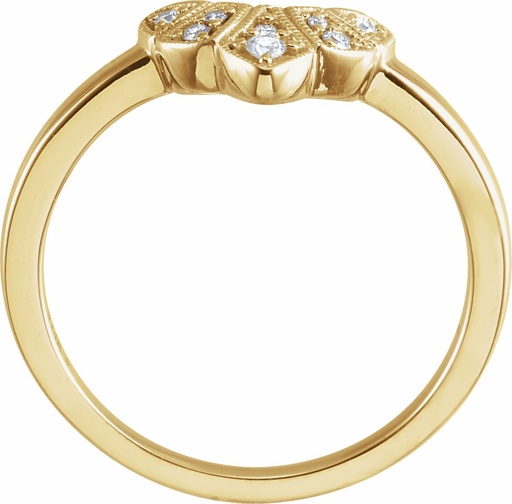 14K Yellow .06 CTW Natural Diamond Contour Band