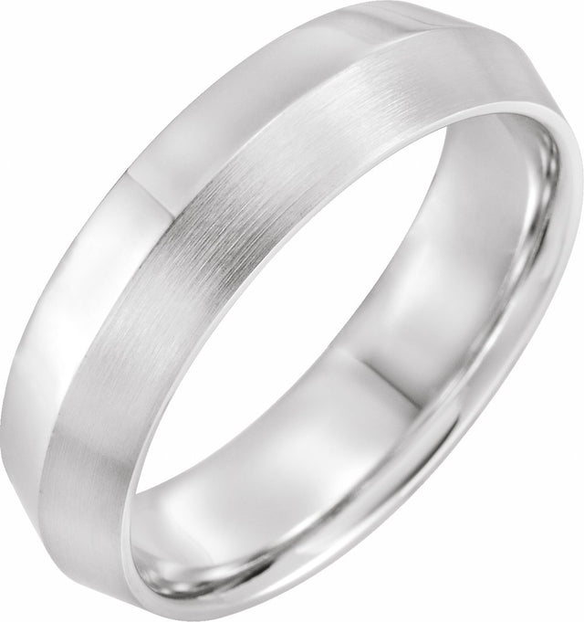 14K White Gold 6 mm Comfort-Fit Knife Band Size 9