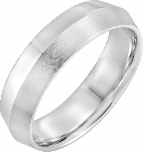 14K White Gold 6 mm Comfort-Fit Knife Band Size 9
