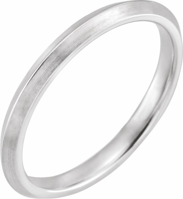 Platinum 2.5 mm Comfort-Fit Knife Band Size 7.5