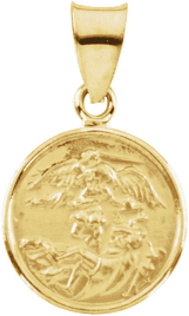 18K Yellow 12 mm St. Michael Medal