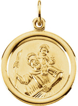14K Yellow 16 mm St. Christopher Medal
