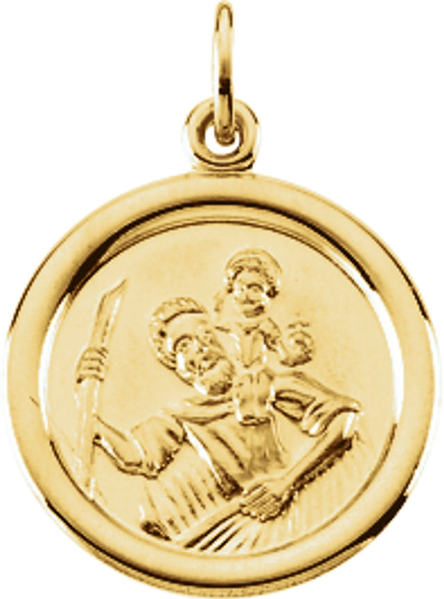 14K Yellow 16 mm St. Christopher Medal
